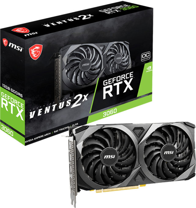 Tarjeta de Video - MSI GeForce RTX 3060 VENTUS 2X 12G OC- 12 GB GDDR6