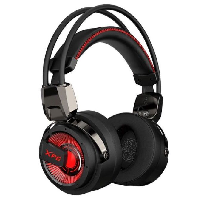 Audífonos Gamer On-Ear – XPG PRECOG –  3.5 mm/USB 2.0/USB C – Negro/Rojo