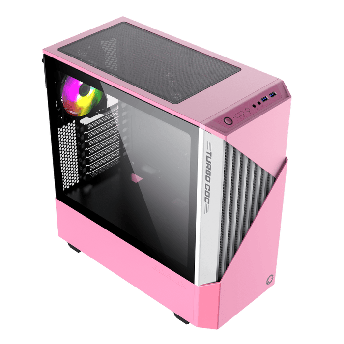 Gabinete – Gamemax Contac COC P/G – S/Fuente – Extended ATX – Rosa