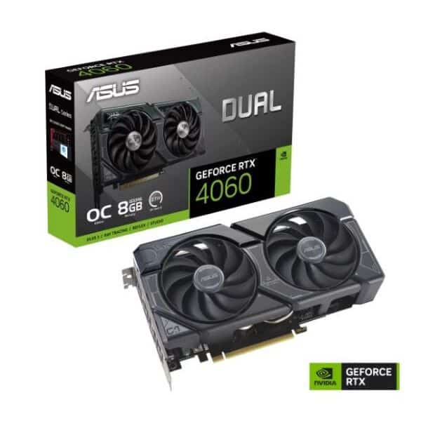 Tarjeta de Video – ASUS DUAL-RTX4060-O8G – 8 GB GDDR6 (128 bit)