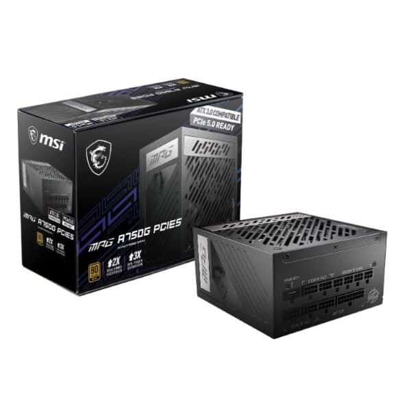 Fuente de Poder 750W – MSI MPG A750G PCIE5 – 80 Plus Gold – Modular