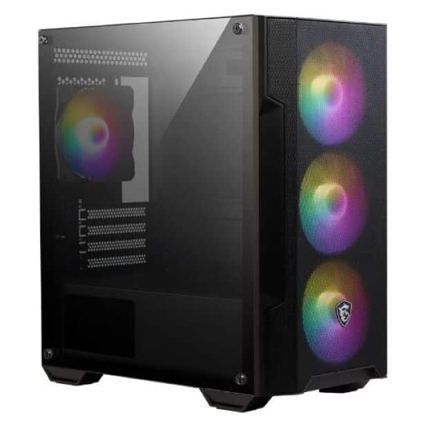 Gabinete – MSI MAG FORGE M100A – S/Fuente – MicroATX – Incluye 4 x 120 ventiladores – Gris Oscuro