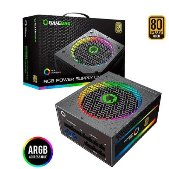 Fuente de Poder 550W – Gamemax RGB-550 – 80Plus Gold – Modular