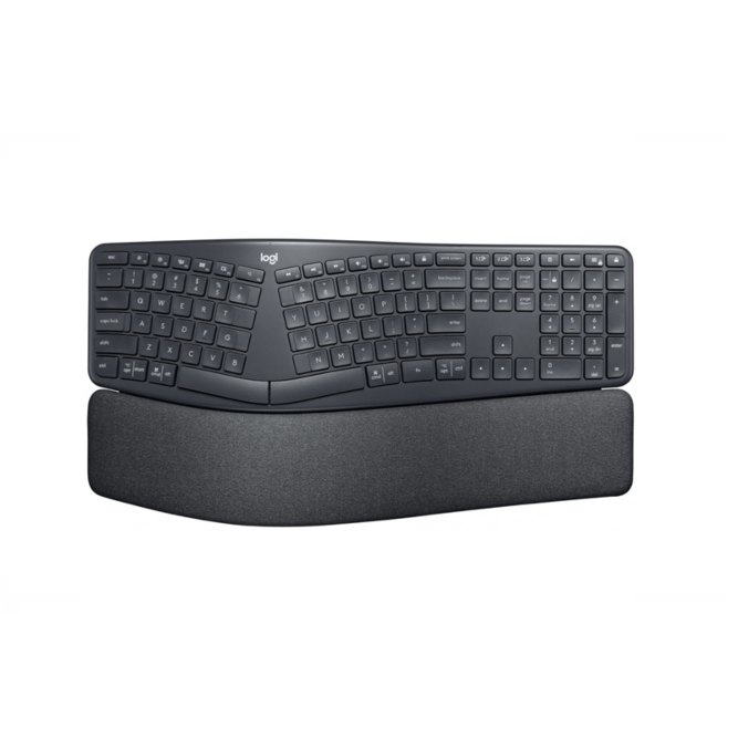 Teclado – Logitech ERGO K860 – Teclado inalámbrico 2.4 GHz, Bluetooth 5.0 – grafito