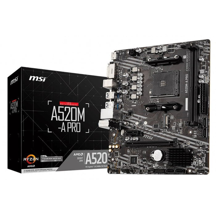 M/B sAM4 (AMD) – MSI A520M-A PRO – 2x DDR4 – Micro ATX