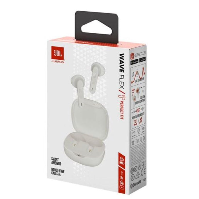 JBL Wave Flex – Auriculares inalámbricos con micro – en oreja – Bluetooth – blanco